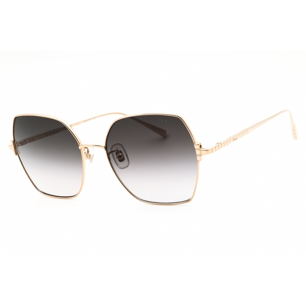 NWT Chopard SCHL02M Rose Gold Rectangle 57mm Sunglasses
